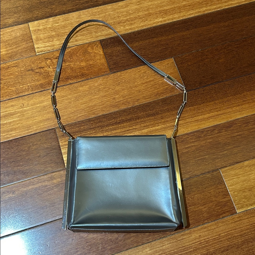 Authentic Ferragamo Elegant gun metal Shoulder Bag
